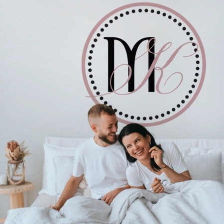 Αυτοκόλλητο τοίχου COUPLE 2 - Μονογράμματα Sticky 1