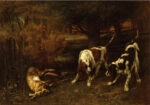 Πινακας σε καμβά GUSTAVE COURBET - HUNTING DOGS WITH DEAD HARE