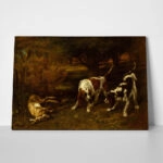 Πινακας σε καμβά GUSTAVE COURBET - HUNTING DOGS WITH DEAD HARE