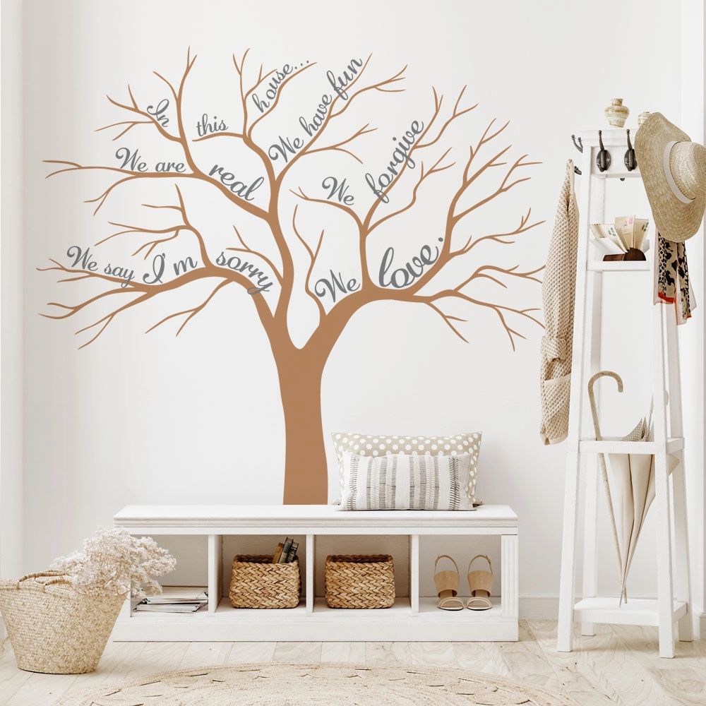 Αυτοκόλλητο τοίχου HOUSE RULES TREE