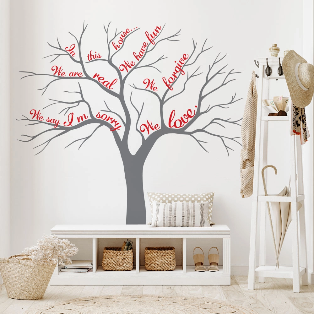 Αυτοκόλλητο τοίχου HOUSE RULES TREE