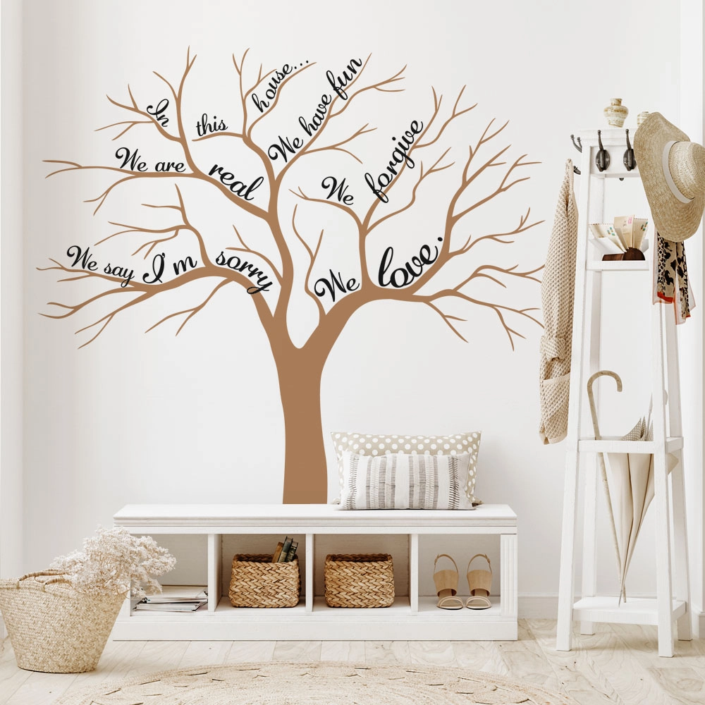 Αυτοκόλλητο τοίχου HOUSE RULES TREE