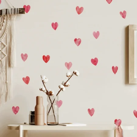 Αυτοκόλλητο τοίχου WATERCOLOR HEARTS