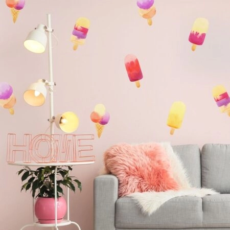 Αυτοκόλλητο τοίχου WATERCOLOR ICE CREAMS - Mini Sticker sets Sticky 1