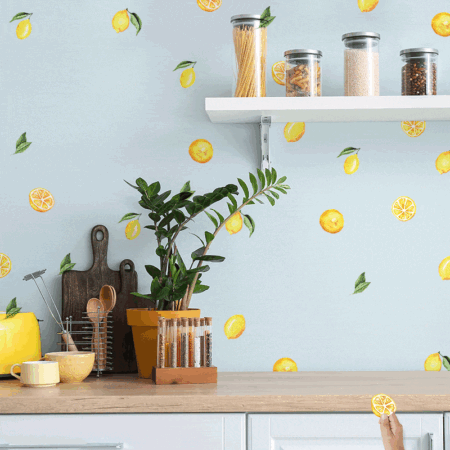Αυτοκόλλητο τοίχου WATERCOLOR LEMONS