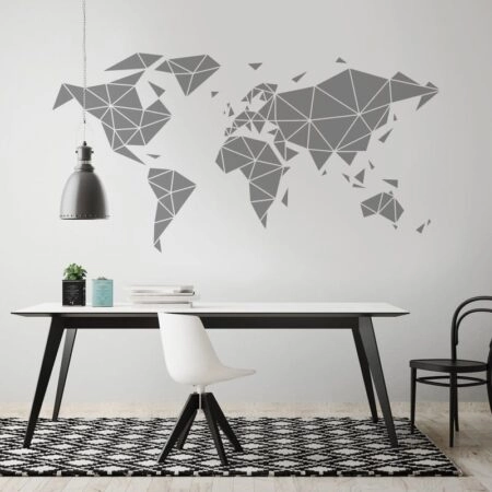 Aυτοκόλλητο τοίχου WORLD MAP TRIANGLES