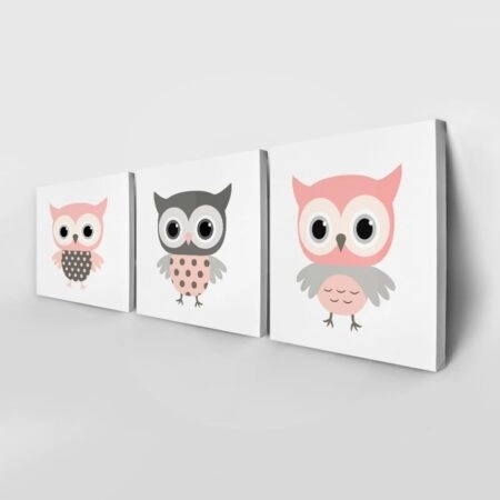 Σετ πίνακες CARTOON OWLS - Παιδικοι και set Sticky 1