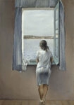 Πίνακας σε καμβά DALI - FIGURE AT THE WINDOW