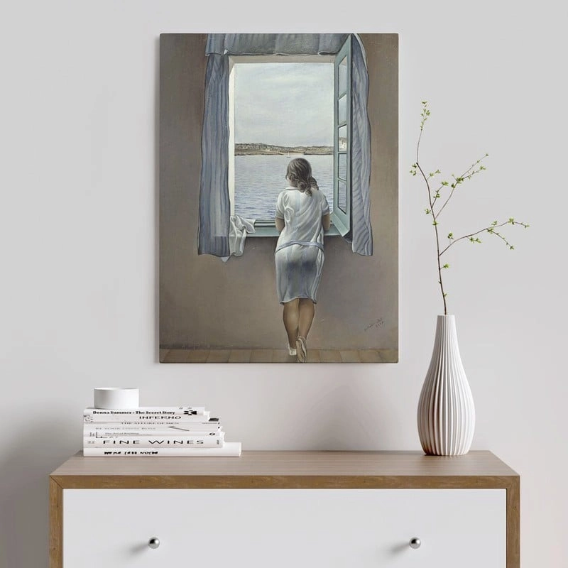Πίνακας σε καμβά DALI - FIGURE AT THE WINDOW