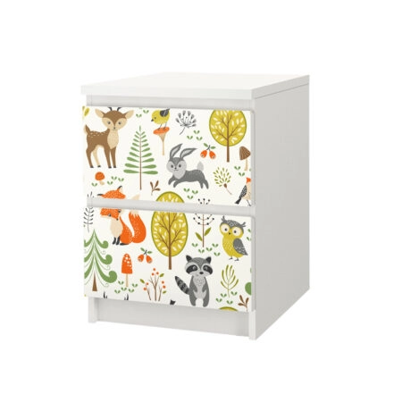Αυτοκόλλητο Συρταριέρας FOREST ANIMALS ILLUSTRATIONS - Αυτοκολλητα επιπλων Sticky 1