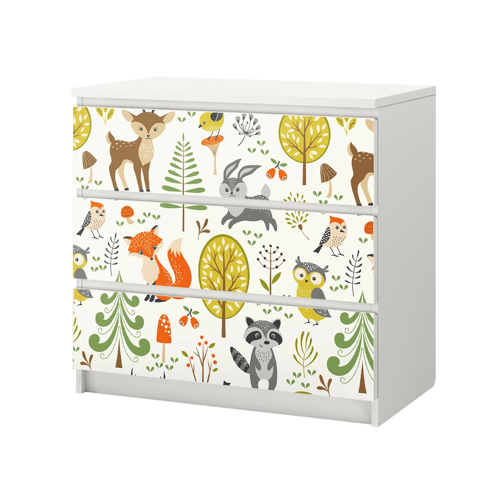 Αυτοκόλλητο Συρταριέρας FOREST ANIMALS ILLUSTRATIONS