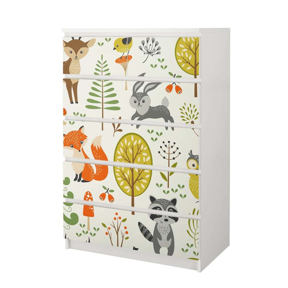 Αυτοκόλλητο Συρταριέρας FOREST ANIMALS ILLUSTRATIONS