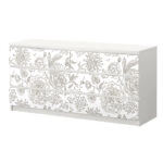 Αυτοκόλλητο Συρταριέρας GRAY VINTAGE FLOWERS