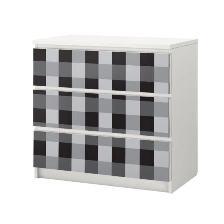Αυτοκόλλητο Συρταριέρας GREY CHECKER - Αυτοκολλητα επιπλων Sticky 2