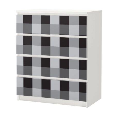 Αυτοκόλλητο Συρταριέρας GREY CHECKER - Αυτοκολλητα επιπλων Sticky 3