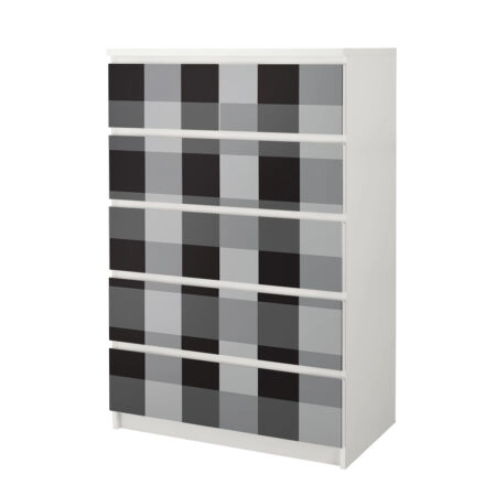 Αυτοκόλλητο Συρταριέρας GREY CHECKER - Αυτοκολλητα επιπλων Sticky 4