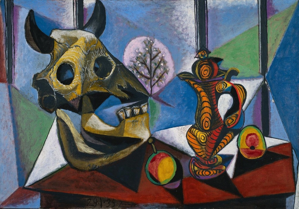 Πίνακας σε καμβά PICASSO - BULL SKULL