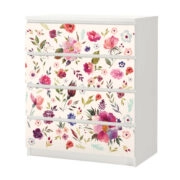 Αυτοκόλλητο Συρταριέρας WATERCOLOR FLORAL - Αυτοκολλητα επιπλων Sticky 3
