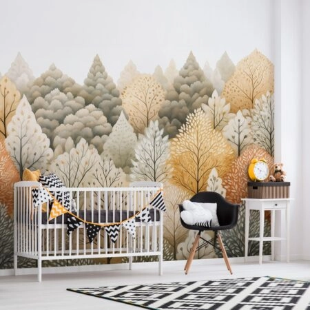 Αυτοκόλλητη Ταπετσαρία τοίχου FALL FOREST TREES