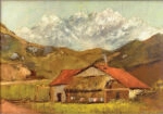 Πινακας σε καμβά GUSTAVE COURBET - A HUT IN THE MOUNTAINS