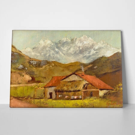 Πινακας σε καμβά GUSTAVE COURBET - A HUT IN THE MOUNTAINS - Gustave Courbet Sticky 1