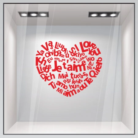 Αυτοκόλλητο βιτρίνας I LOVE YOU