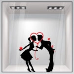 Αυτοκόλλητο βιτρίνας LOVE COUPLE