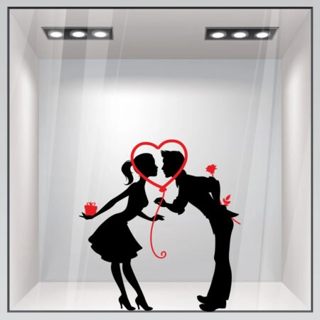 Αυτοκόλλητο βιτρίνας LOVE COUPLE - Αγίου Βαλεντίνου Sticky 1