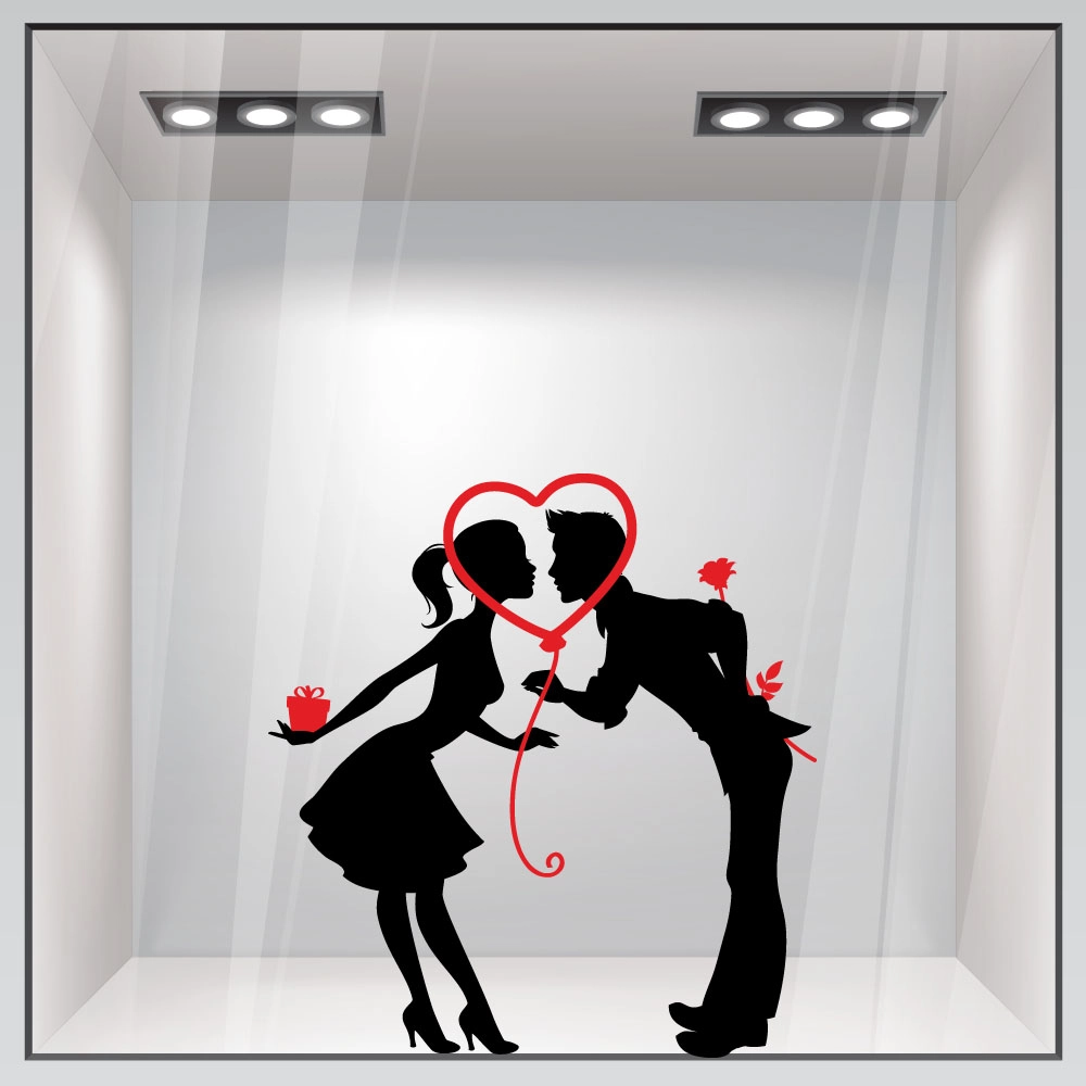 Αυτοκόλλητο βιτρίνας LOVE COUPLE
