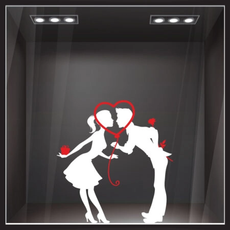 Αυτοκόλλητο βιτρίνας LOVE COUPLE