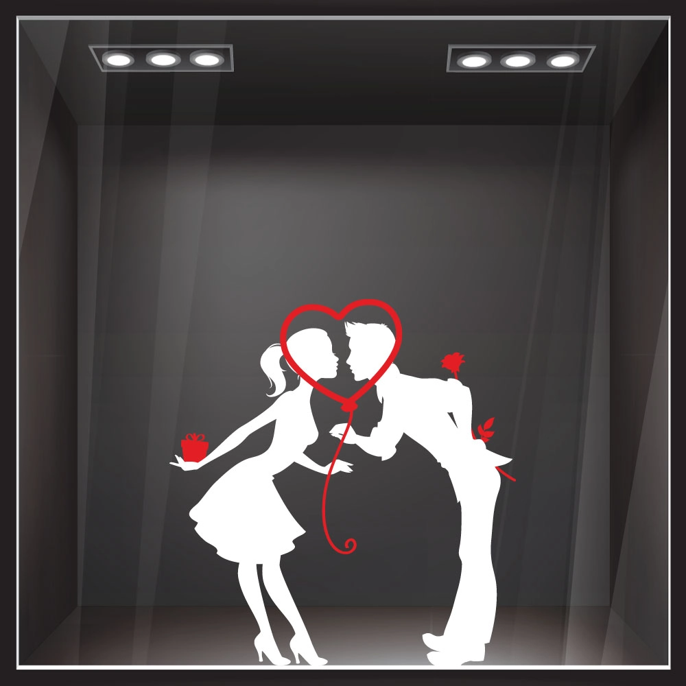 Αυτοκόλλητο βιτρίνας LOVE COUPLE