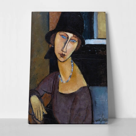 Πινακας σε καμβά MODIGLIANI - JEANNE HEBUTERNE WITH HAT AND NECKLACE - Modigliani Amedeo Sticky 1