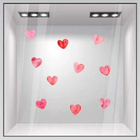 Αυτοκόλλητο Βιτρίνας VALENTINE HEARTS WINDOW