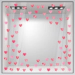 Αυτοκόλλητο βιτρίνας WATERCOLOR HEARTS