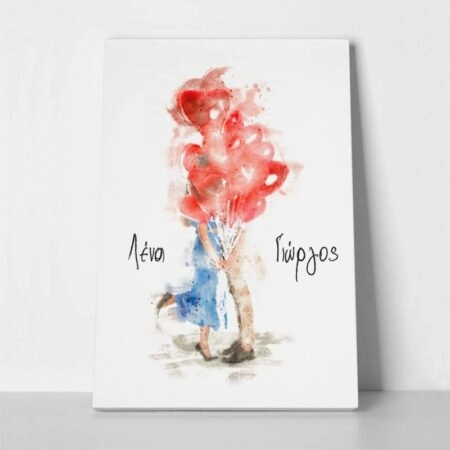 Πινακας σε καμβά WATERCOLOR LOVE COUPLE B - Αγαπη - Ερωτας Sticky 1