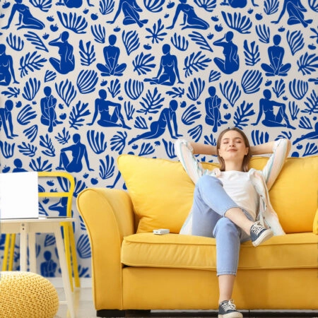 Αυτοκόλλητη Ταπετσαρία τοίχου BLEU MATISSE FIGURES