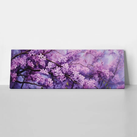 Πίνακας Πανοραμικός σε καμβά BLOSSOMING TREE WITH VIOLET FLOWERS - Ανθη Δεντρων Sticky 1