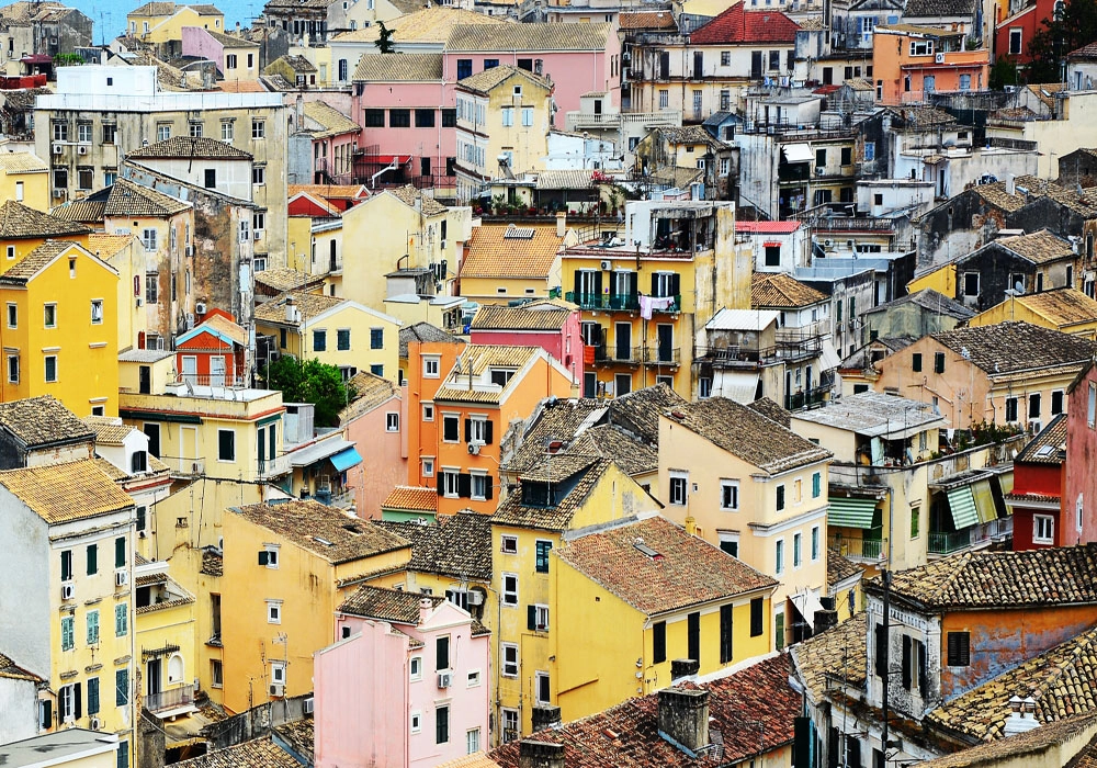 Πινακας σε καμβά CORFU HOUSES