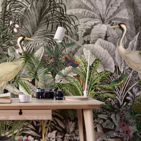 Αυτοκόλλητη Ταπετσαρία τοίχου DETAILED FOREST AND ANIMALS - Tropical Sticky 1