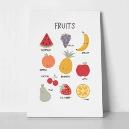 Πινακας σε καμβά KID FRUITS - Παιδικοι και set Sticky 1