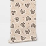 Αυτοκόλλητη Ταπετσαρία τοίχου LEOPARD PATTERN HEARTS