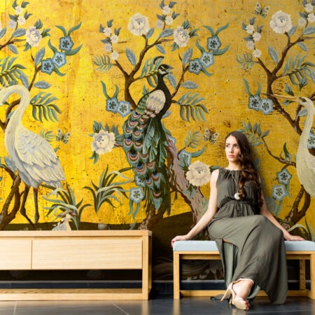 Αυτοκόλλητη Ταπετσαρία τοίχου NATURE IN GOLD