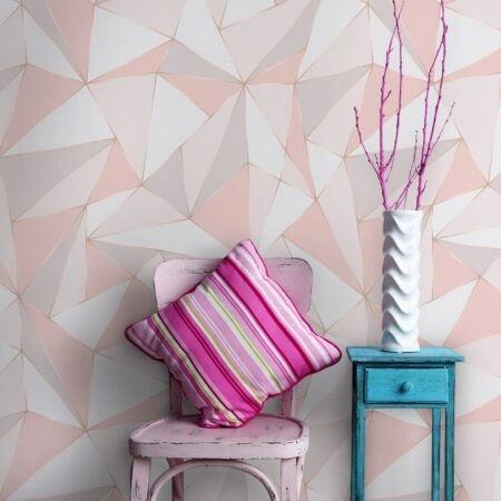 Αυτοκόλλητη Ταπετσαρία τοίχου PASTEL TRIANGLES PATTERN - Εφηβικές Ταπετσαρίες Sticky 1