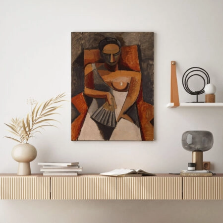 Πινακας σε καμβά PICASSO - WOMAN WITH A FAN
