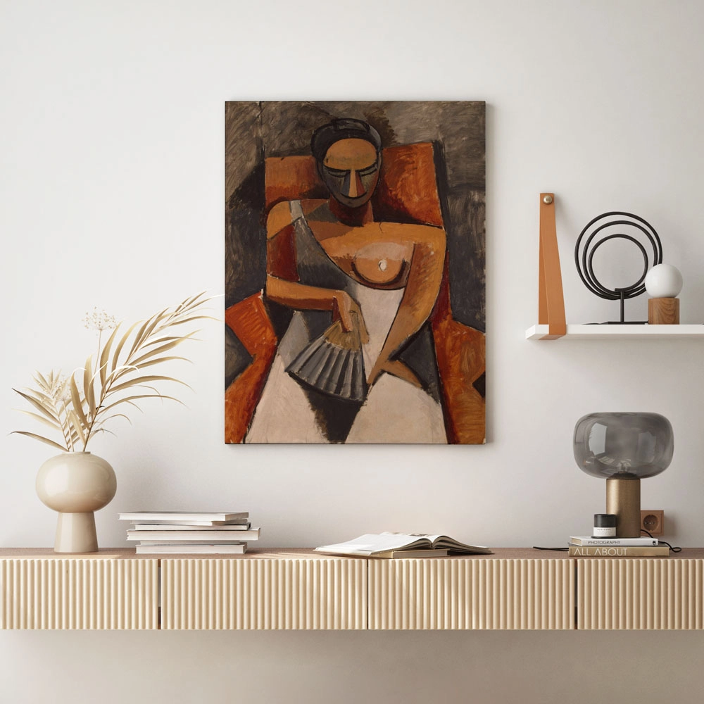 Πινακας σε καμβά PICASSO - WOMAN WITH A FAN