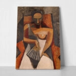 Πινακας σε καμβά PICASSO - WOMAN WITH A FAN