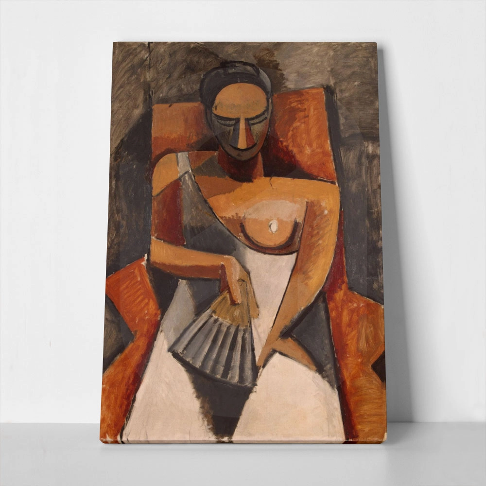 Πινακας σε καμβά PICASSO - WOMAN WITH A FAN