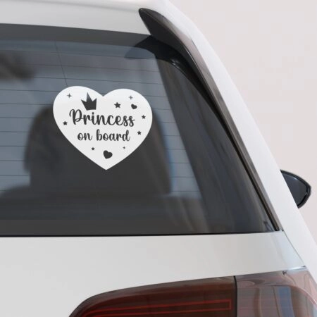 Αυτοκολλητο Αυτοκινητου PRINCESS ON BOARD - Αυτοκόλλητα Baby on board Sticky 1