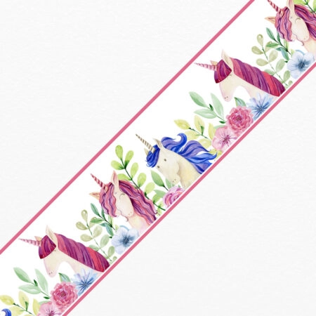 Μπορντούρα τοίχου WATERCOLOR CUTE UNICORNS - Παιδικες μπορντουρες Sticky 1