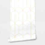 Αυτοκόλλητη Ταπετσαρία τοίχου WHITE GOLD ART DECO